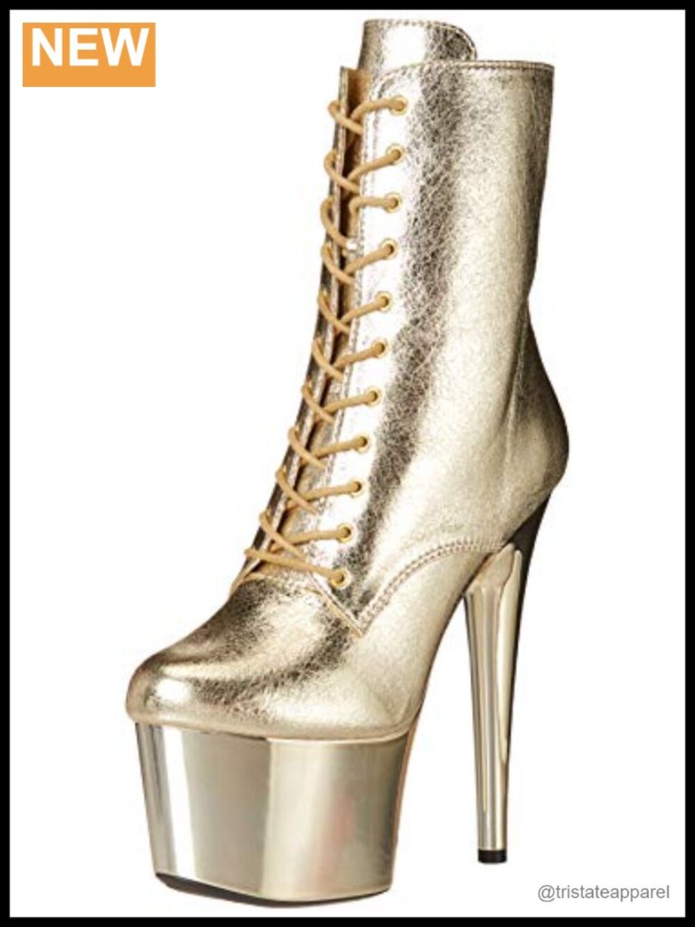 Stiletto Heel Ankle Bootie with Metallic Platform